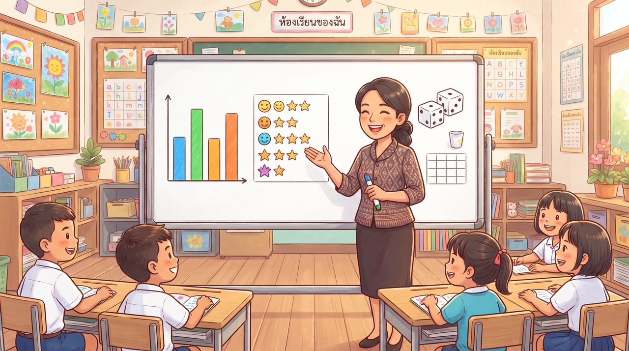 ครูสอนสถิติและความน่าจะเป็นจากแผนภูมิ