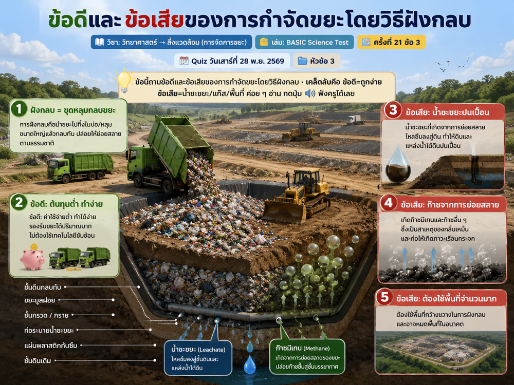 ข้อดีและข้อเสียการฝังกลบ เฉลย