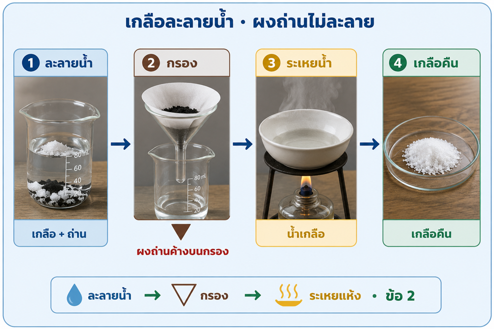 การแยกสาร เฉลย ข้อ 2